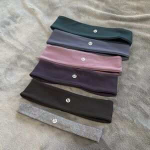 Lululemon Headband Set - Green, Gray, Pink, Black
